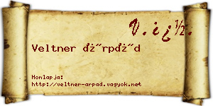 Veltner Árpád névjegykártya
